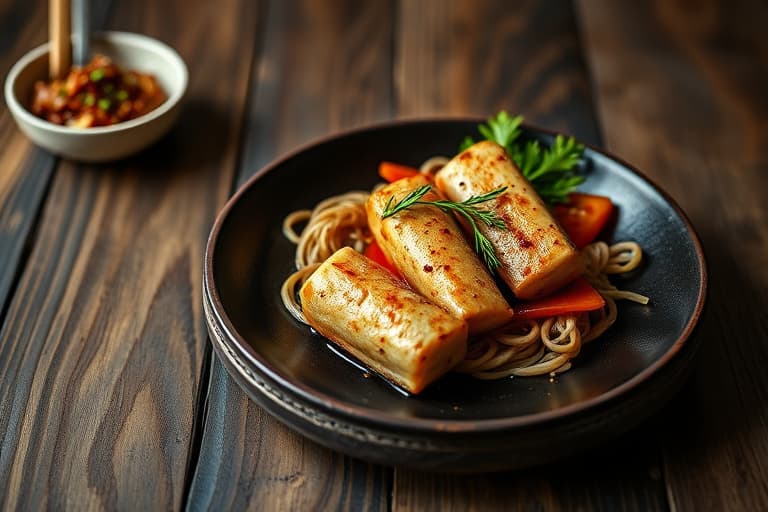 Krydrede kinesiske sennepsgrønne bønner