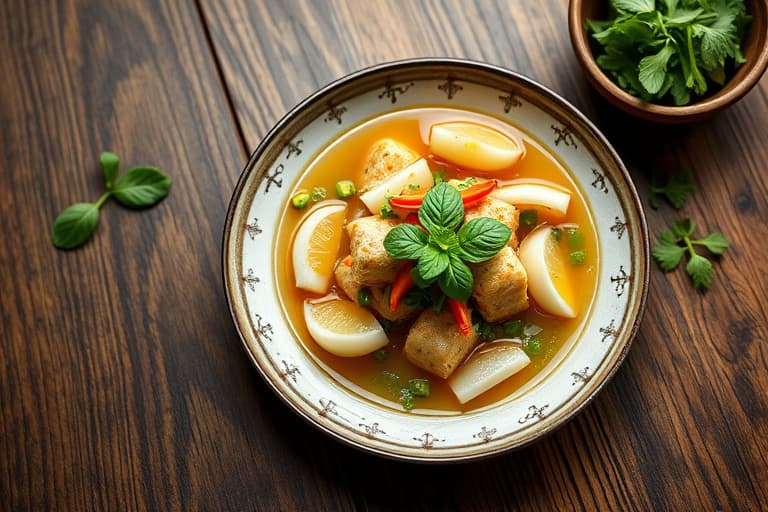 Thailandsk-inspirert sunomono med jalapeño, koriander og basilikum