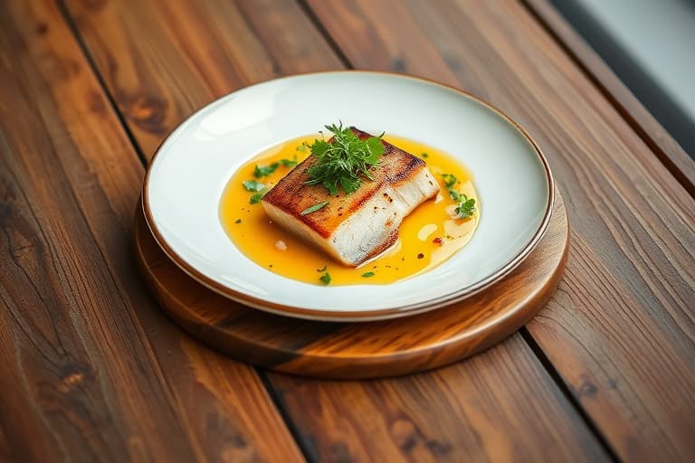 Aprikos- og sennepsglasert laks med ruccula