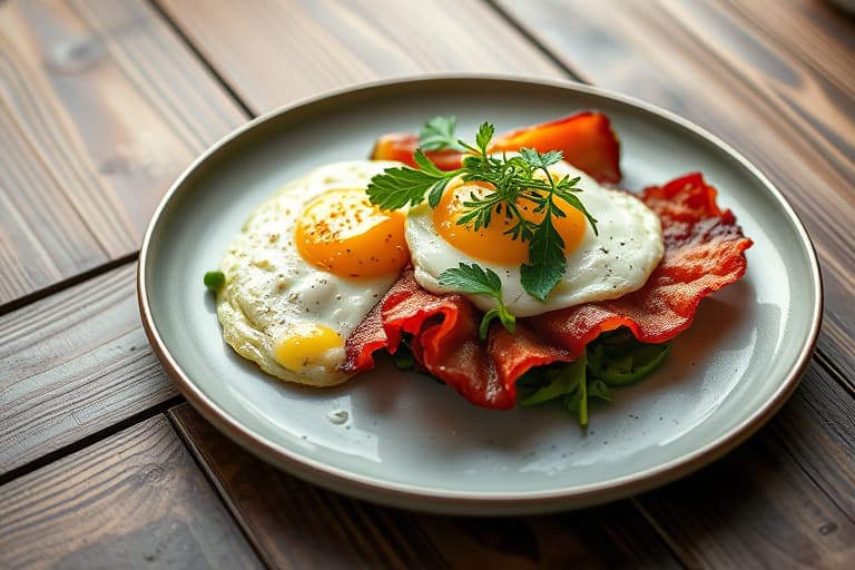 Kremet bacon- og eggerett til frokost