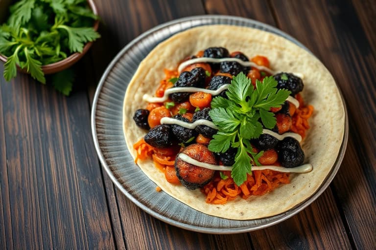 Vegetariske svarte bønneburritos