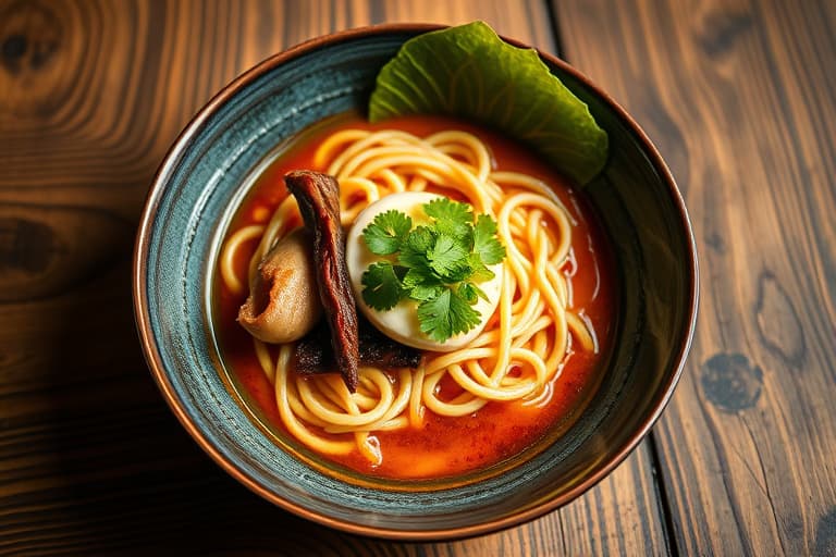 Reke- og kyllingmiso-ramen