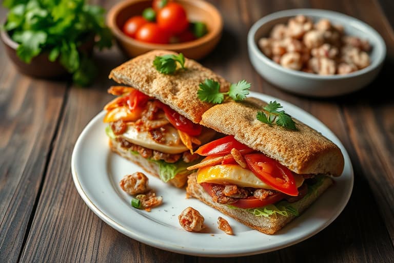Cajun-skinke- og salat-sandwiches