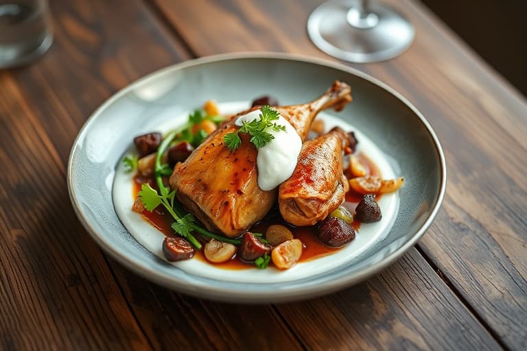 Gresk yoghurt, kyllinglår av typen Cornish Game Hen