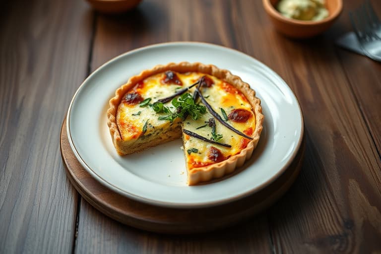 Cheeseteig med grønnkål quiche