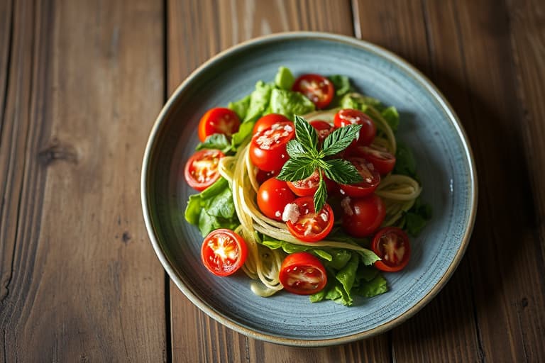 Fargerik tomatsalat med rosedresssing