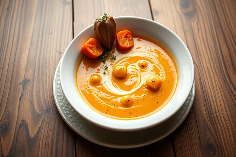 Kremet, ostete squashsuppe