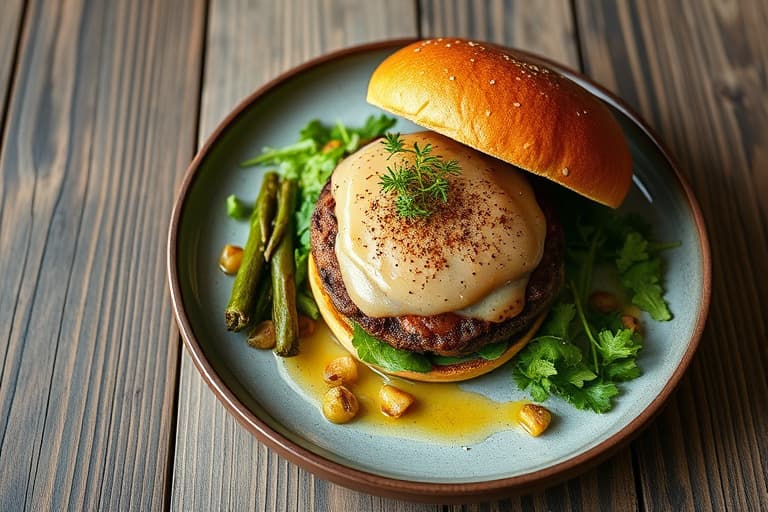 Kyllingburgere med blåmuggost