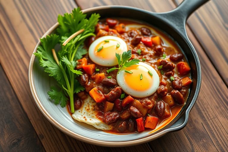 Skillet Chili 'N Eggs