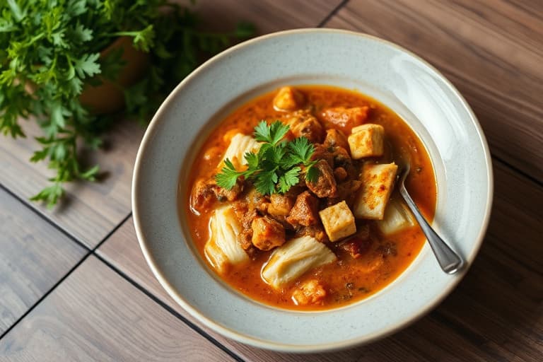 Langtidskokt kyllingsuppe med enchiladasmak