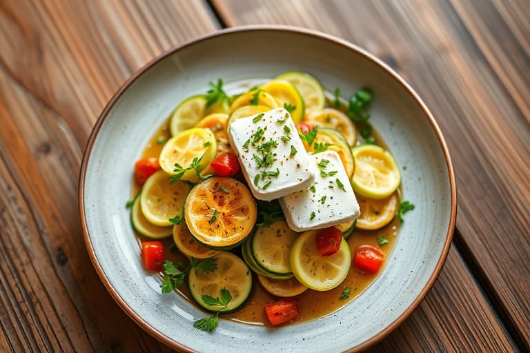Grillet zucchini med fetaost