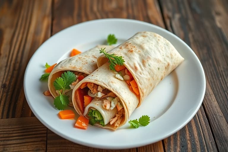 Honning- og hvitløkskyllingsurr wraps