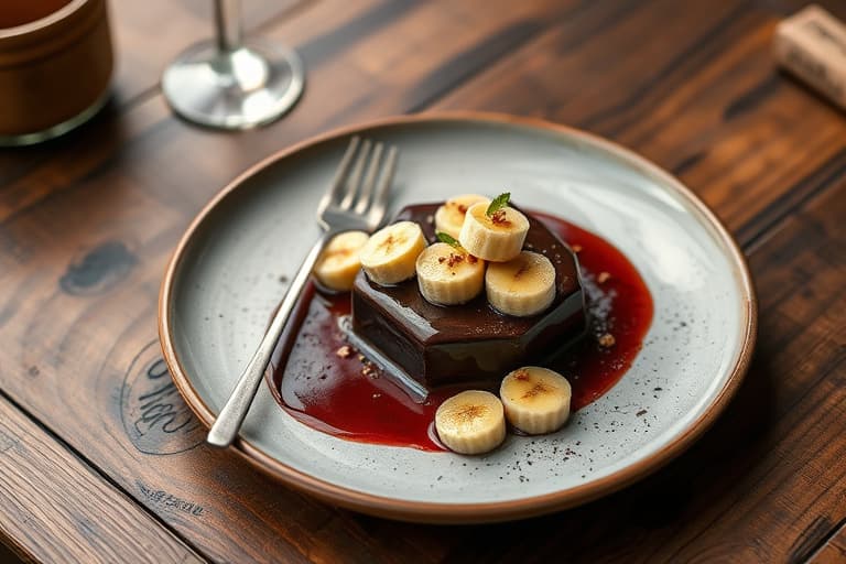 Sjokolade, mandel og banan overnatsgrøt