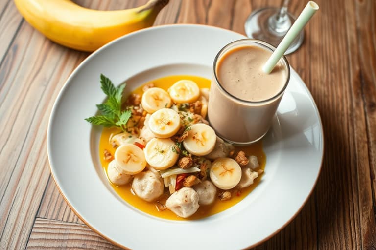 Peanøttsmør, banan og bær havresmoothie