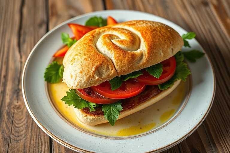 Italiensk røkt pølsesandwich