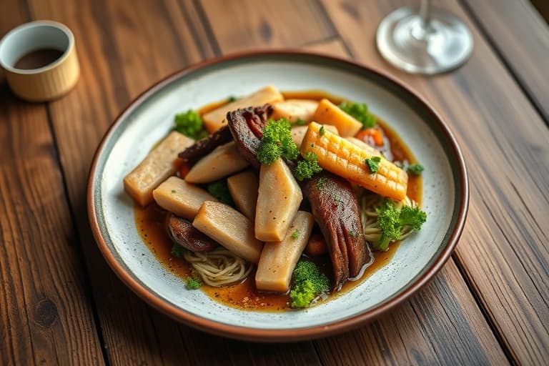 Brystestuing med kylling og pølse