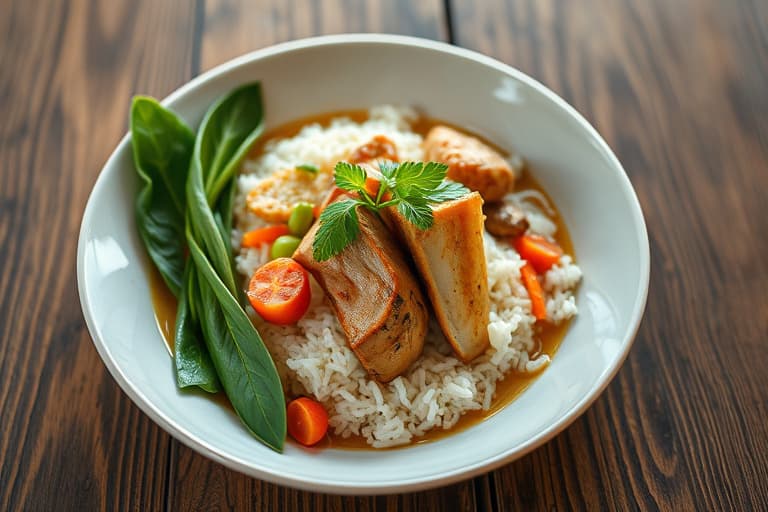 Khao Man Gai Thai kylling og ris (sunne versjon)