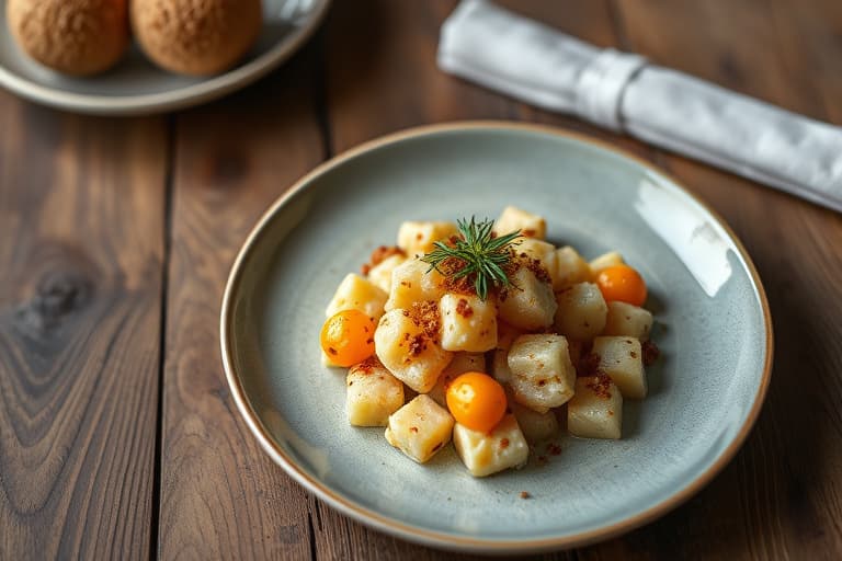 Søtpotetstuing med streusel og kokos