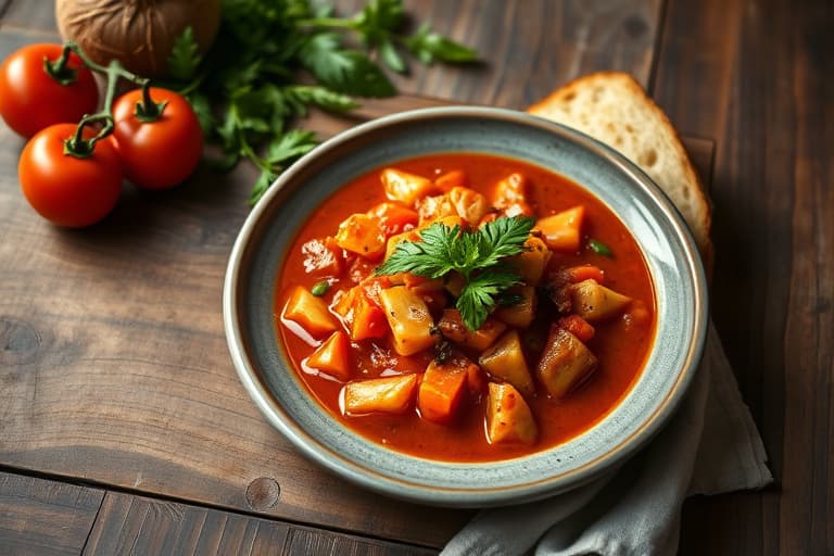 Brennende tomat- og paprikasuppe