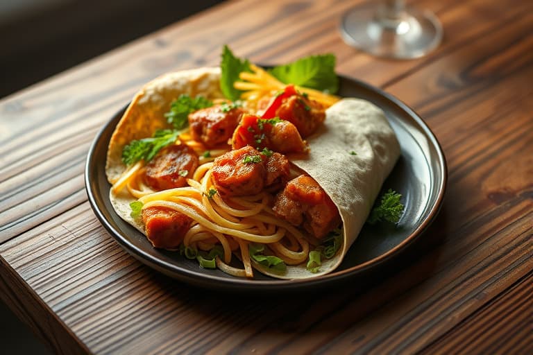 Langtidskokt Buffalo kyllingwrap