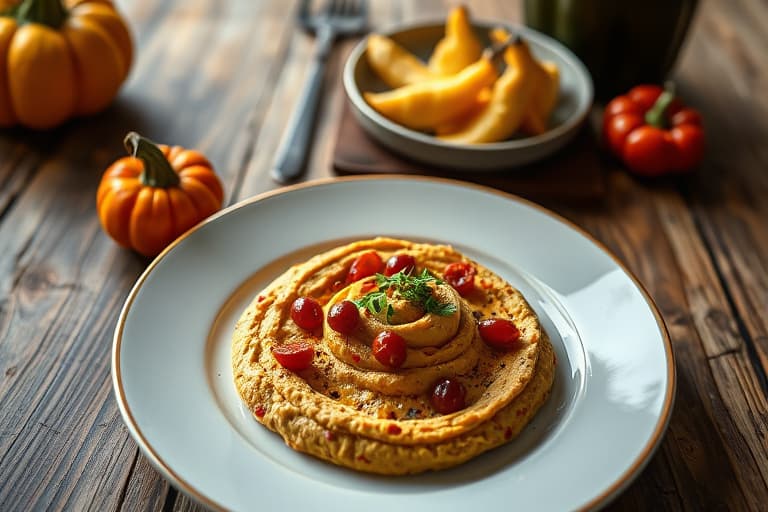 Sunn Halloween-røstet rød pepper-hummus