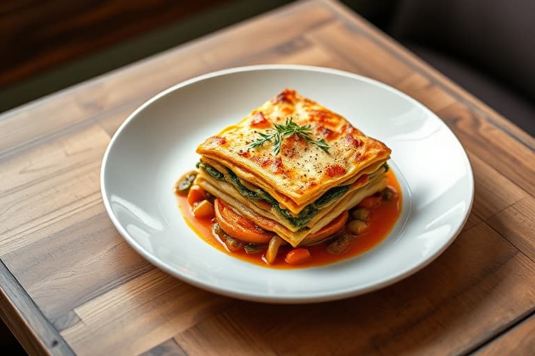 Vegetlasagne med butternut squash-nudler