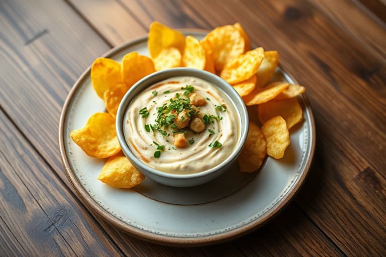 Kald øl- og oste-dip med wonton-chips