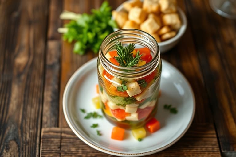 Ovnrist kyllingsalat i glassmason jar