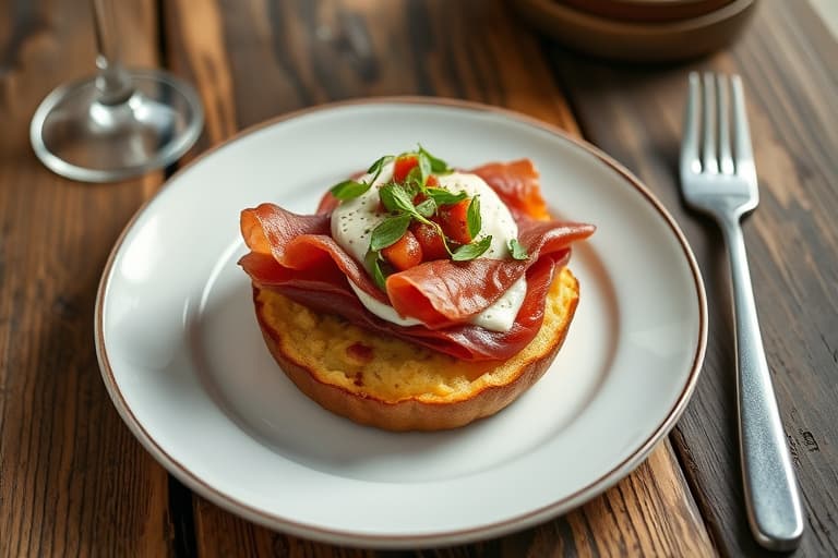 Prosciuttobiter med sennepskrem fraiche