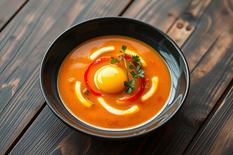 Kylling- og paprikaeggdrop-suppe