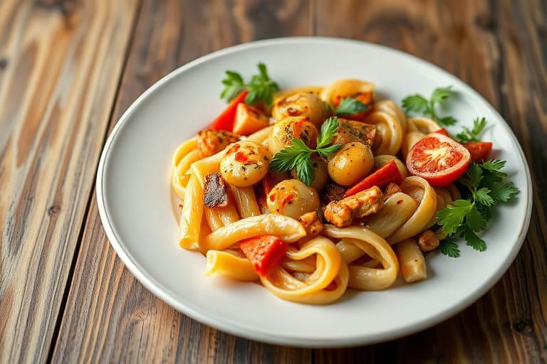 Italiensk pølse- og paprika-stekepannemiddag