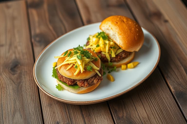 Svinefilet-sliders med krydret mangoslaw