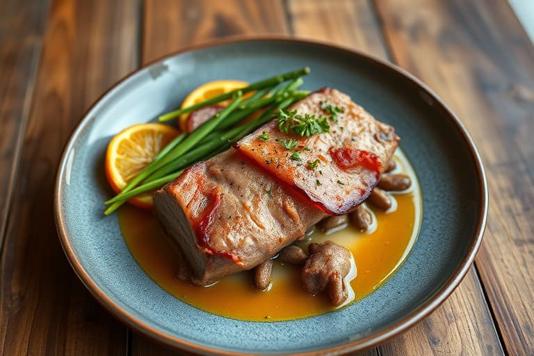 Baconsurret svinefilet med Texas-kaviar