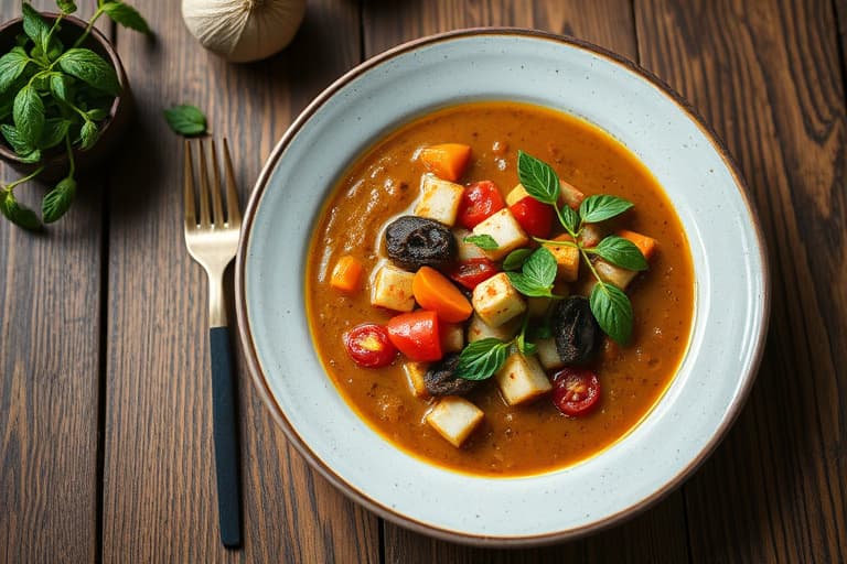 Vegansk gulrot-toppsuppe med grønnsaker