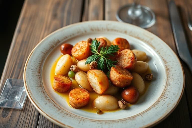 Klassisk brød- og pølsestuffing med maisbrød
