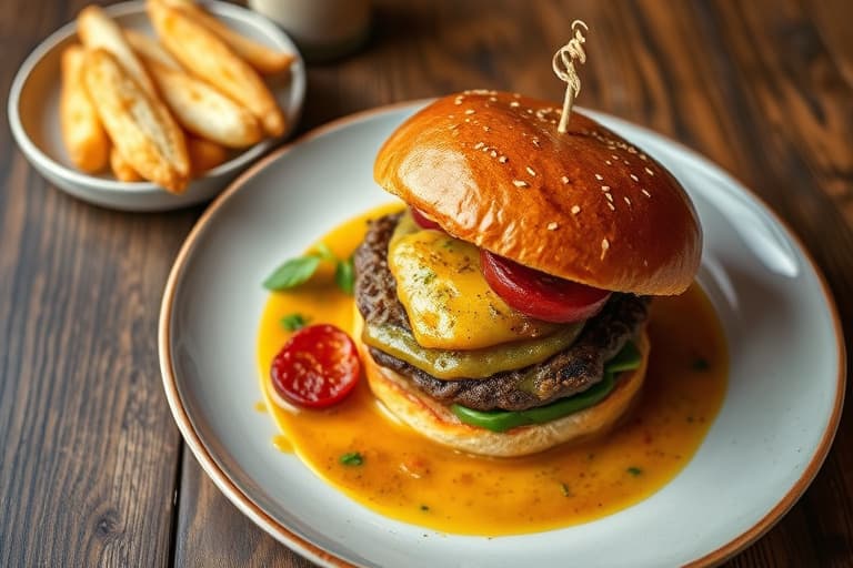 Soppkapsel- og chorizoburger