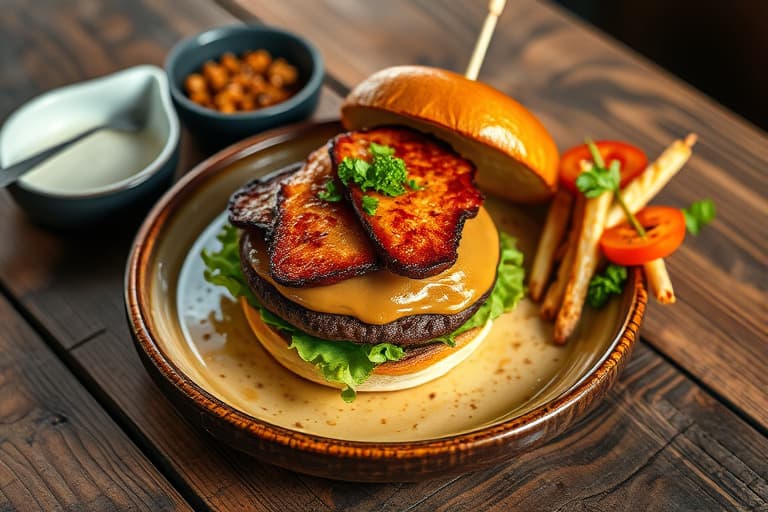 Fet honning- og BBQ-burger