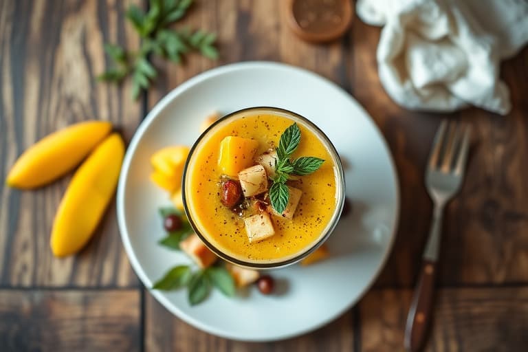 Fersken, mango og agurktee-smoothie