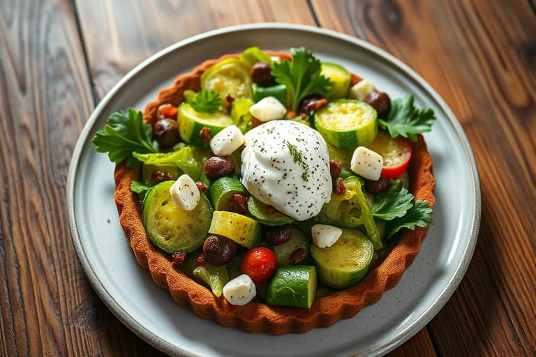 Torta salata med broccolo romanesco og mascarpone (Romanesco- og mascarponepai)