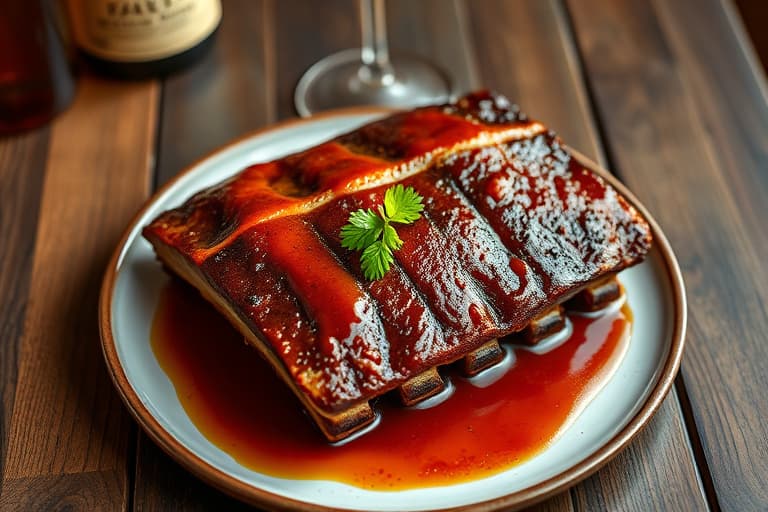 Bourbon-BBQ-glaserte baby back ribs