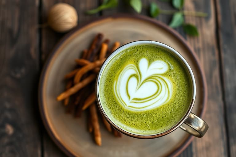 Vegan Matcha Latte med kokosnøttkrem