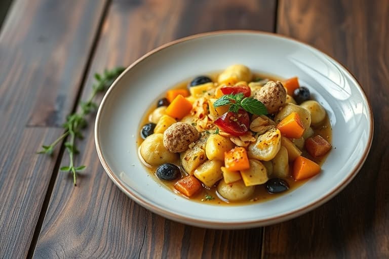 Vegetarisk potet- og squashgrateng