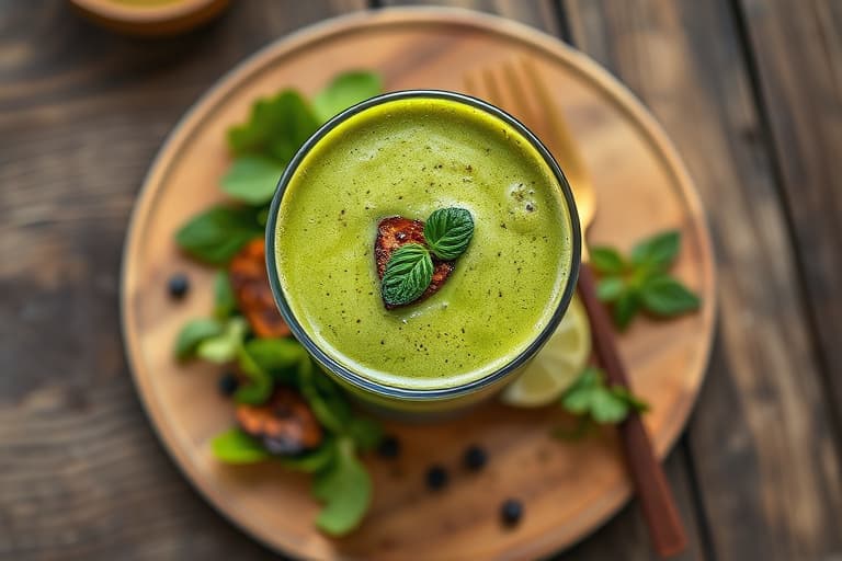 Matcha-bær-smoothie