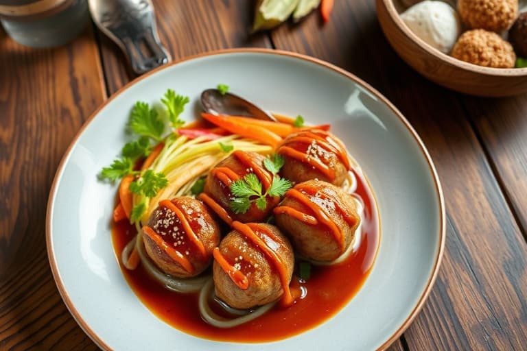 Teriyaki kyllingkjøttboller