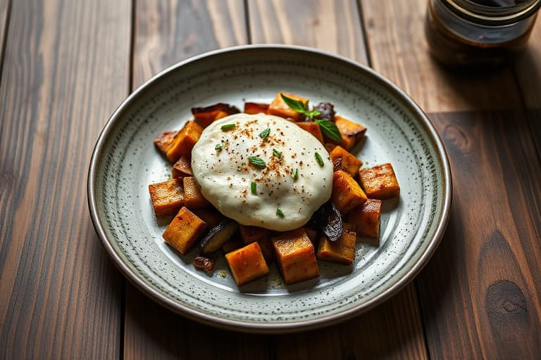 Panko- og ølbakt eggplantparmesanstabler