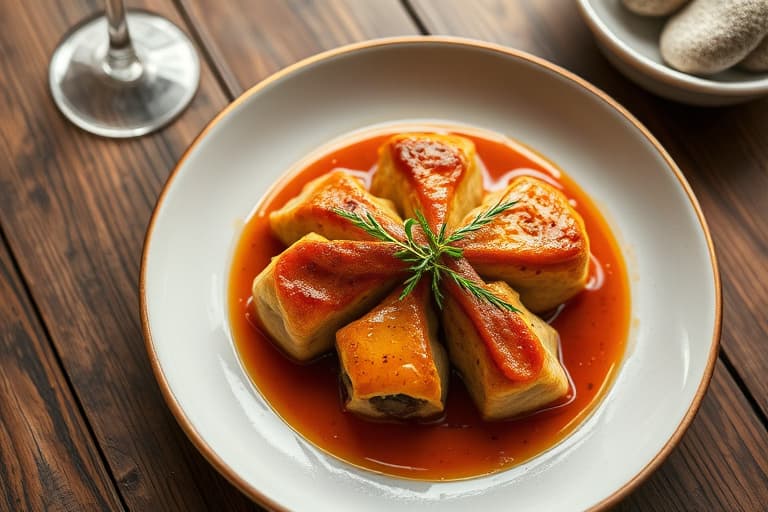 Dobbelbakte søtpoteter med skinke