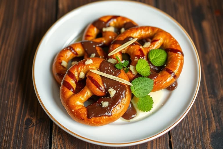 Saltede mørke sjokolade- og peanøttsmørpretzelbiter