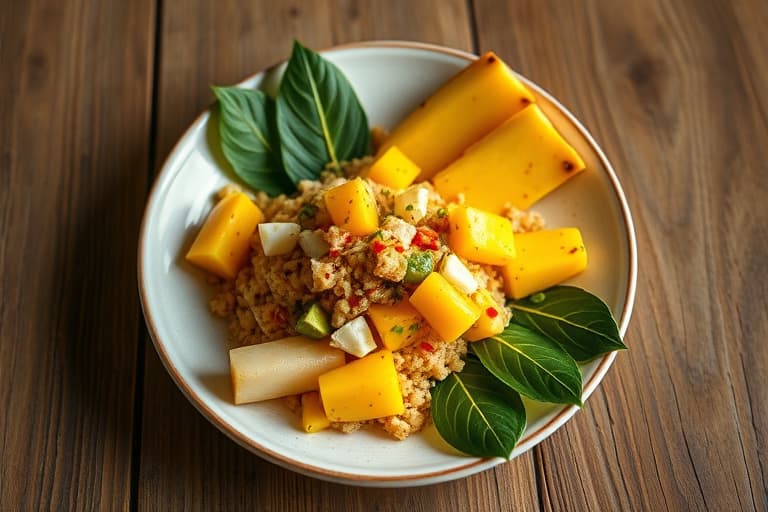 Ananas, mango og bananpai