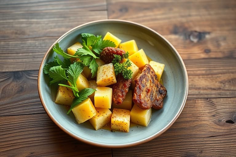 Ananas- og skinkeform med kjøttdeig