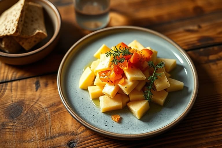 Cheddar- og ananasgrøt